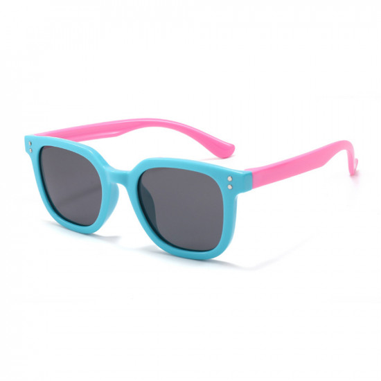 Techsuit  Sunglasses Polarised (8351 C27)  Square Shape, for Kids Between 3 12 Years  Lake Blue / Pink