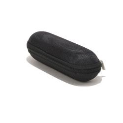 Techsuit  Glasses Case (ETOV1)  with Zipper, Eco Leather, 160 x 48 x 45mm  Black