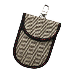 Techsuit  RFID Anti Theft (AF1)  for Cards & Keys, Waterproof Leather, Metal Hybrid Fibre, EMF Blocker, 12.5x9  Beige