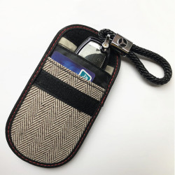 Techsuit  RFID Anti Theft (AF1)  for Cards & Keys, Waterproof Leather, Metal Hybrid Fibre, EMF Blocker, 12.5x9  Beige