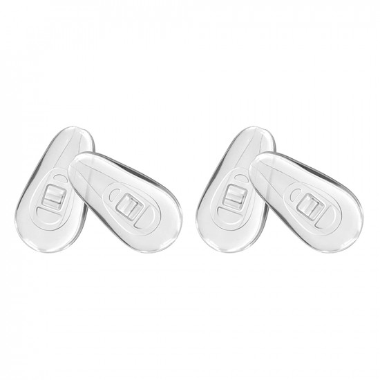 Techsuit  [Pack] 2 Pairs of Silicone Nose Pads (NPT1)  from Silicone, 14 x 7.5mm  Transparent