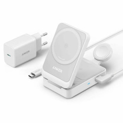 Anker  Charging Station MagGo 3in1 (B2557321)  Qi2, for Apple, 15W, with USB C Charger and Cable Type C  White