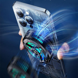 Techsuit  Phone Cooler (SL17)  Magnetic, Temperature Display, Lights, Fast Cooling, Hydraulic Noise Reduction  Black