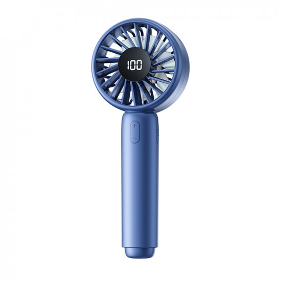 Techsuit  Mini Portable Hand Fan (CT 110)  with LED Digital Display, USB Rechargeable, High Speed  Blue