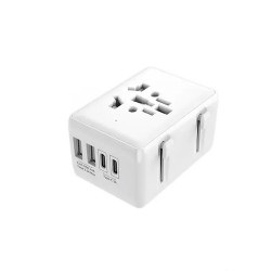 Techsuit  Travel Adapter (HHT203A)  PD20W, 2 x USB, 2 x Type C, EU, UK, AUS, US  White