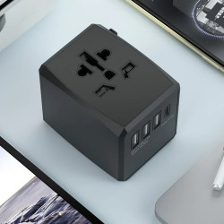 Techsuit  Travel Adapter (HHT904)  PD30W, 3 x USB, Type C, EU, UK, AUS, US  White