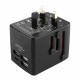 Techsuit  Travel Adapter (HHT520)  3 x USB, Type C, EU, UK, AUS, US  Black