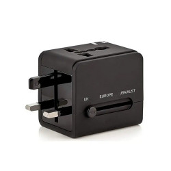 Techsuit  Travel Adapter (HHT148)  PD20W, QC, USB, Type C, EU, UK, AUS, US  Black