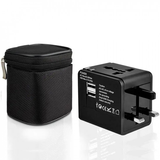 Techsuit  Travel Adapter (HHT148)  PD20W, QC, USB, Type C, EU, UK, AUS, US  Black