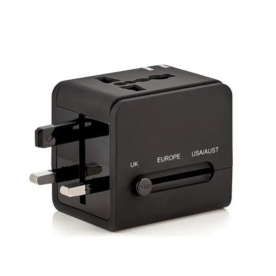 Techsuit  Travel Adapter (HHT148)  PD20W, QC, USB, Type C, EU, UK, AUS, US  Black