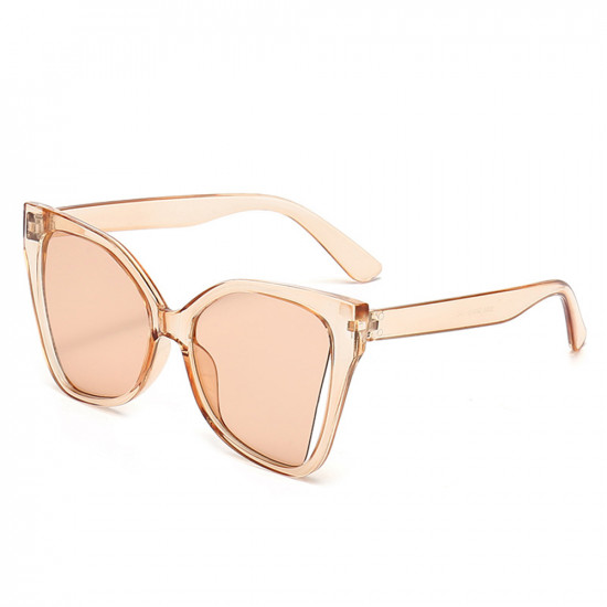 Techsuit  Sunglasses (5335)  for Women with PC Frame and Lens, Butterfly Shape  Pink / Champagne