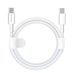 Techsuit  Data Cable (PCB130)  Type C to Type C, Fast Charging, 60W, 480Mbps, Aluminum Alloy, 1m  White Techsuit  Data Cable (PCB130)  Type C to Type C, Fast Charging, 60W, 480Mbps, Aluminum Alloy, 1m  White