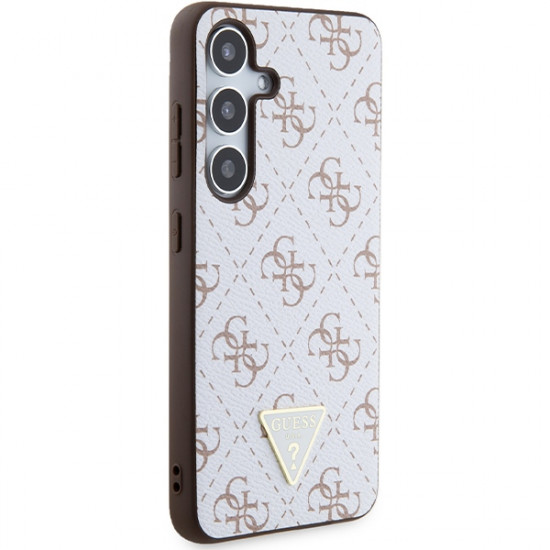 Guess GUHCS24SPG4GPH S24 S921 white hardcase 4G Triangle