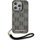 Karl Lagerfeld KLHCP15LHKDPNSK iPhone 15 Pro 6.1" black hardcase IML Mono KL Pattern & Cord