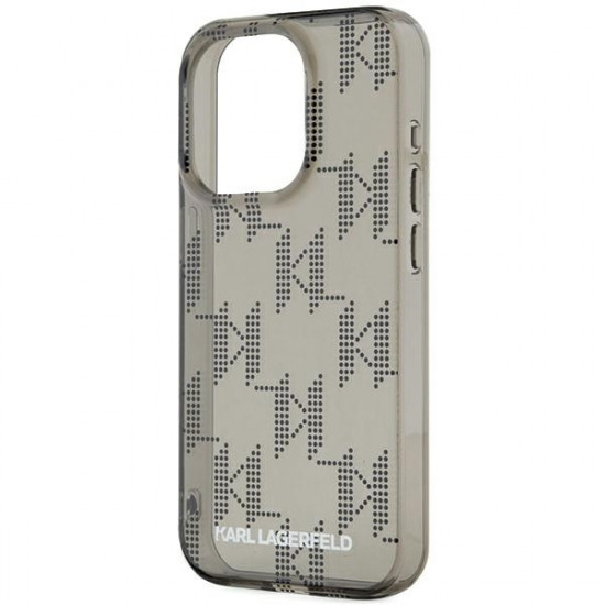 Karl Lagerfeld KLHCP15LHKDPNSK iPhone 15 Pro 6.1" black hardcase IML Mono KL Pattern & Cord