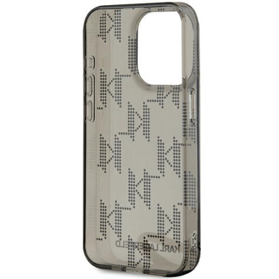 Karl Lagerfeld KLHCP15LHKDPNSK iPhone 15 Pro 6.1" black hardcase IML Mono KL Pattern & Cord