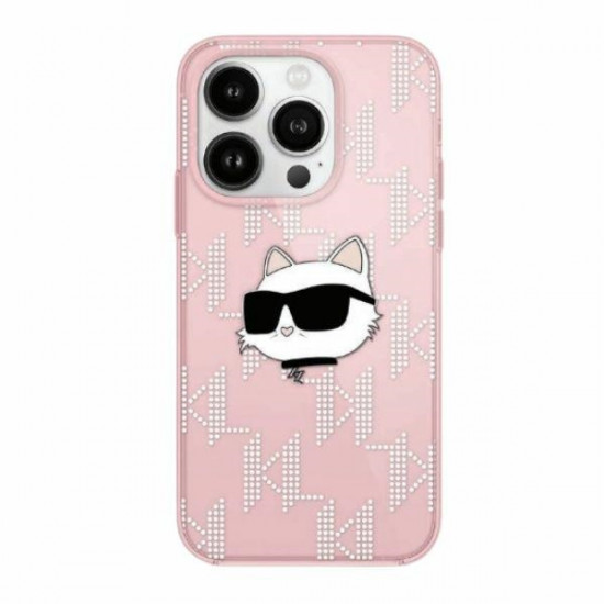 Karl Lagerfeld KLHCP15LHKLPCHP iPhone 15 Pro 6.1" pink hardcase IML Choupette Head & Monogram