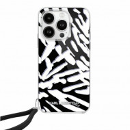 Karl Lagerfeld KLHCP15LHZBPKCCK iPhone 15 Pro 6.1" black hardcase IML Zebra Pattern & Cord