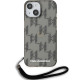 Karl Lagerfeld KLHCP15SHKDPNSK iPhone 15 / 14 / 13 6.1" black hardcase IML Mono KL Pattern & Cord