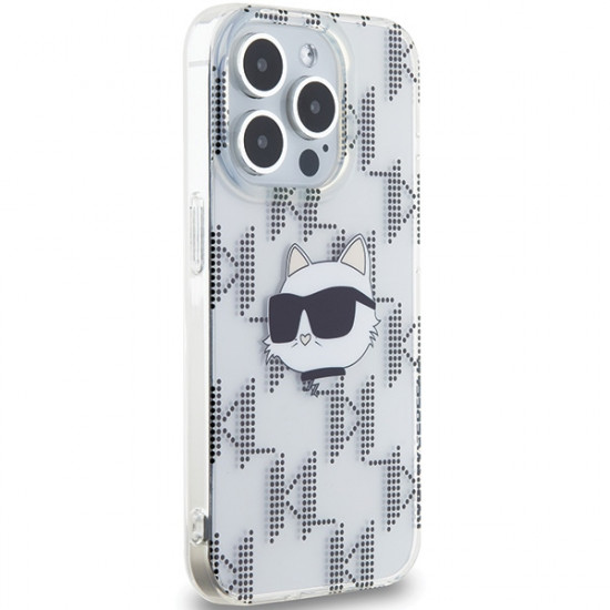 Karl Lagerfeld KLHCP15XHKLPCHT iPhone 15 Pro Max 6.7" transparent hardcase IML Choupette Head & Monogram