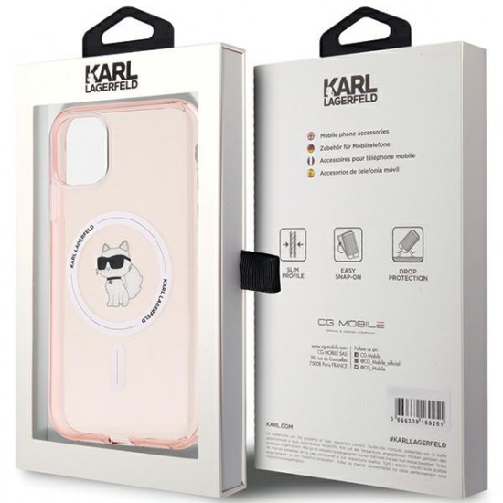 Karl Lagerfeld KLHMN61HFCCNOP iPhone 11 / Xr 6.1" pink hardcase IML Choupette MagSafe