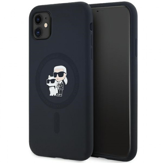 Karl Lagerfeld KLHMN61SCMKCRHK iPhone 11 / Xr 6.1" black hardcase Silicone Karl & Choupette MagSafe