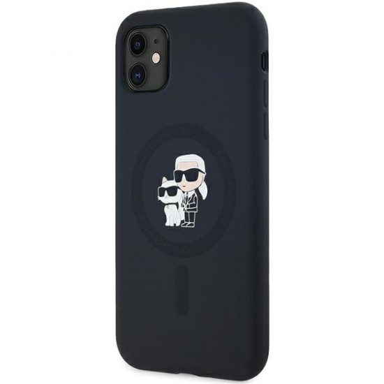 Karl Lagerfeld KLHMN61SCMKCRHK iPhone 11 / Xr 6.1" black hardcase Silicone Karl & Choupette MagSafe