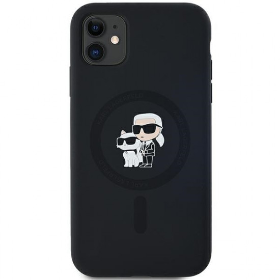 Karl Lagerfeld KLHMN61SCMKCRHK iPhone 11 / Xr 6.1" black hardcase Silicone Karl & Choupette MagSafe