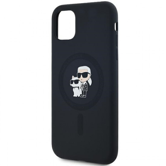 Karl Lagerfeld KLHMN61SCMKCRHK iPhone 11 / Xr 6.1" black hardcase Silicone Karl & Choupette MagSafe