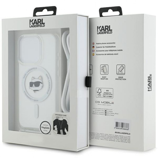 Karl Lagerfeld KLHMP14XHCCHNT iPhone 14 Pro Max 6.7" hardcase transparent IML Choupette Head & Cord Magsafe