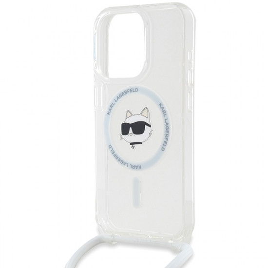 Karl Lagerfeld KLHMP15LHCCHNT iPhone 15 Pro 6.1" hardcase transparent IML Choupette Head & Cord Magsafe