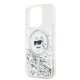 Karl Lagerfeld KLHMP15LLGCHSGH iPhone 15 Pro 6.1" hardcase transparent Liquid Glitter Choupette Head Magsafe