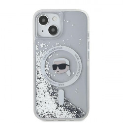 Karl Lagerfeld KLHMP15LLGKISGH iPhone 15 Pro 6.1" hardcase transparent Liquid Glitter Karl Head Magsafe