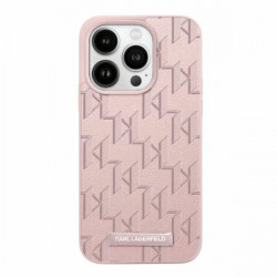 Karl Lagerfeld KLHMP15LPKHPORPP iPhone 15 Pro 6.1" hardcase pink Leather Monogram Metal Logo