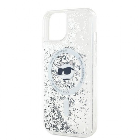 Karl Lagerfeld KLHMP15MLGCHSGH iPhone 15 Plus / 14 Plus 6.7" hardcase transparent Liquid Glitter Choupette Head Magsafe