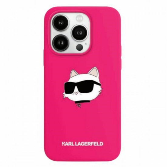 Karl Lagerfeld KLHMP15MSCHPPLF iPhone 15 Plus / 14 Plus 6.7" fuschia hardcase Silicone Choupette Head MagSafe