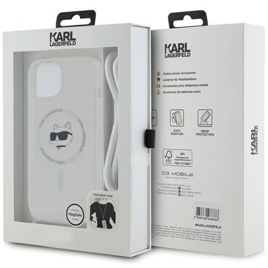 Karl Lagerfeld KLHMP15SHCCHNT iPhone 15 / 14 / 13 6.1" hardcase transparent IML Choupette Head & Cord Magsafe