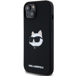 Karl Lagerfeld KLHMP15SSCHPPLK iPhone 15 / 14 / 13 6.1" black hardcase Silicone Choupette Head MagSafe