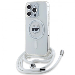 Karl Lagerfeld KLHMP15XHCCHNT iPhone 15 Pro Max 6.7" hardcase transparent IML Choupette Head & Cord Magsafe