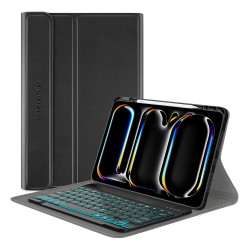 Techsuit  CozyTab Case (with Pencil Holder/RGB Wireless Magnetic Keyboard)  iPad Pro 11 (2024)Β  Black
