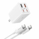 Baseus  [US Plug] Wall Charger GaN6 Pro (P10162702213 00)  2x USB, 2x Type C, 65W, Cable Type C, 100W, 20V, 5A, 1m  White