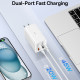 Baseus  [US Plug] Wall Charger GaN6 Pro (P10162702213 00)  2x USB, 2x Type C, 65W, Cable Type C, 100W, 20V, 5A, 1m  White