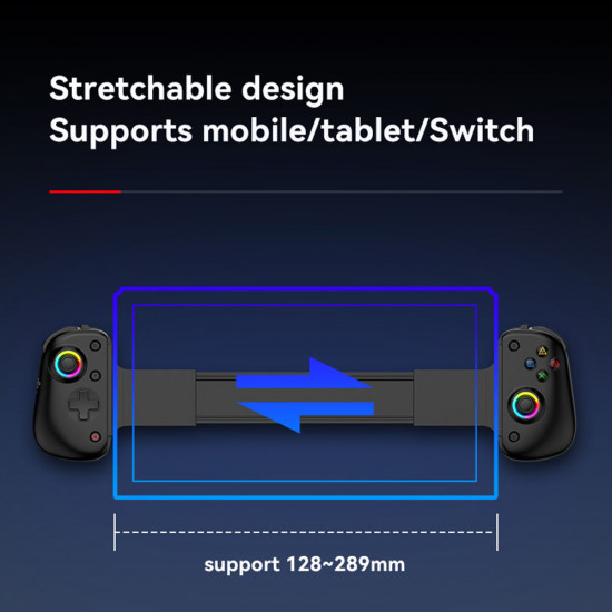 Techsuit  Wireless Controller (BSP D8 Pro)  for Phones, Bluetooth, 400mAh, with RGB Light  White