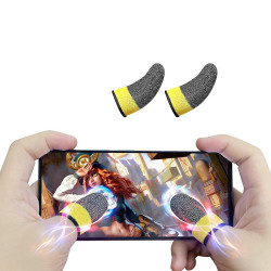 Techsuit  Mobile Gaming Finger Sleeve (FS4 02)  for Peaceful Elite, King of Glory, Anti Sweat  Yellow