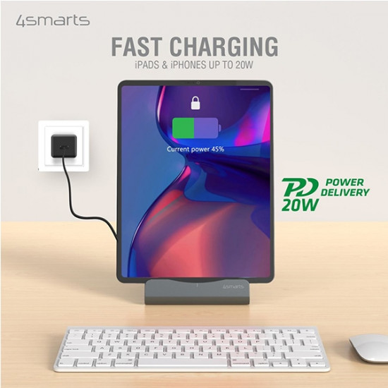 4smarts Docking Station for Tablets VoltDock Lightning 20W Gunmetal 462267