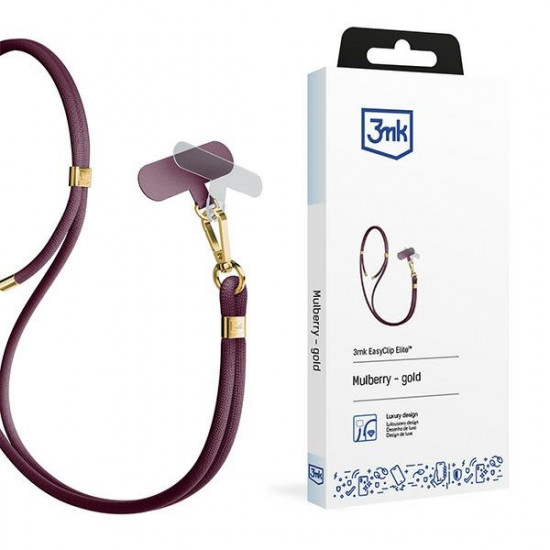 3MK EasyClip Elite Mulberry (gold) Phone lanyard