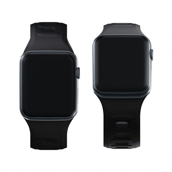 3MK Silicone Watch Strap black for Apple Watch 42/44/45/49mm