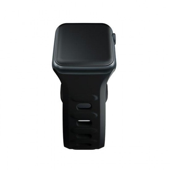 3MK Silicone Watch Strap black for Apple Watch 42/44/45/49mm