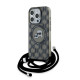 Karl Lagerfeld KLHMP15LHCKCKLCK iPhone 15 Pro 6.1" black hardcase IML Crossbody Monogram Karl & Choupette Head MagSafe