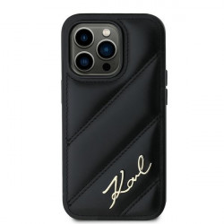 Karl Lagerfeld KLHCP14LPQDSMGK iPhone 14 Pro 6.1" black hardcase Diagonal Quilted Script
